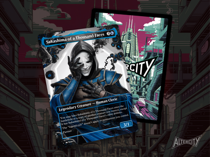 Sakashima of a Thousand Faces (v1) - Full Art Borderless Alter - MTG Custom Cards, Commander, Edh and Cedh High Quality Altered Proxies