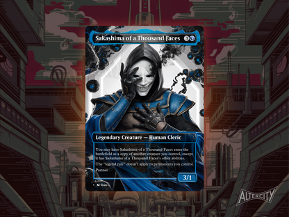 Sakashima of a Thousand Faces (v1) - Full Art Borderless Alter - MTG Custom Cards, Commander, Edh and Cedh High Quality Altered Proxies