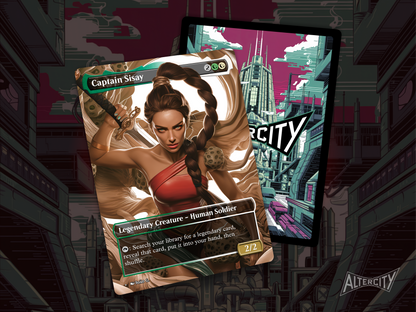 Captain Sisay (v1) - Full Art Borderless Alter - MTG Custom Cards, Commander, Edh and Cedh High Quality Altered Proxies
