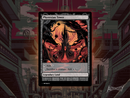 Phyrexian Tower - Full Art Alter - MTG Custom Cards, Commander, Edh and Cedh High Quality Altered Proxies