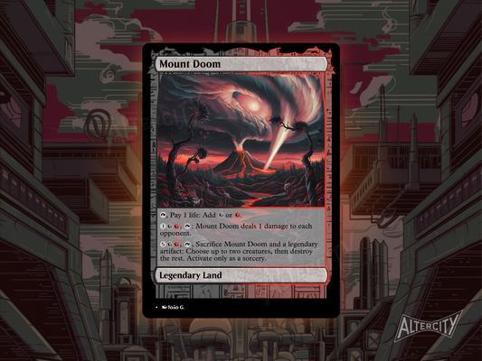 Mount Doom - Full Art Alter - MTG Custom Cards, Commander, Edh and Cedh High Quality Altered Proxies
