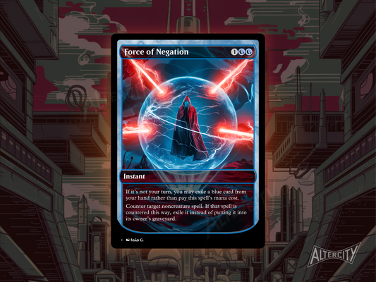 Force of Negation (v1) - Full Art Alter - MTG Custom Cards, Commander, Edh and Cedh High Quality Altered Proxies