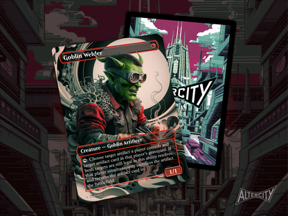 Goblin Welder - Full Art Borderless - MTG Custom Cards, Commander, Edh and Cedh High Quality Altered Proxies