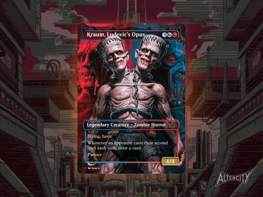 Kraum, Ludevic's Opus (v1) - Full Art Borderless - MTG Custom Cards, Commander, Edh and Cedh High Quality Altered Proxies