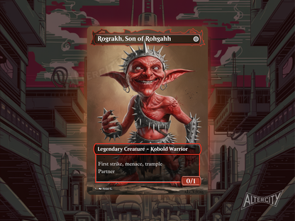 Rograkh, Son of Rohgahh - Full Art Borderless Alter - MTG Custom Cards, Commander, Edh and Cedh High Quality Altered Proxies