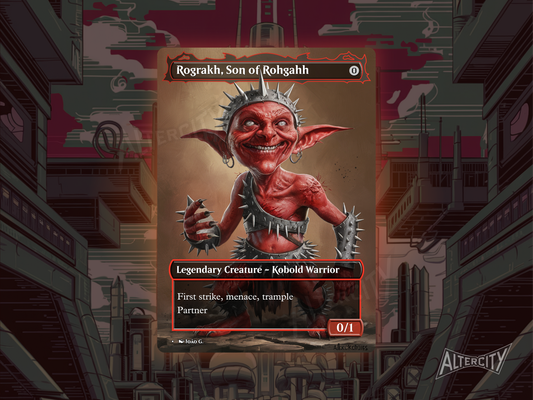 Rograkh, Son of Rohgahh - Full Art Borderless Alter - MTG Custom Cards, Commander, Edh and Cedh High Quality Altered Proxies