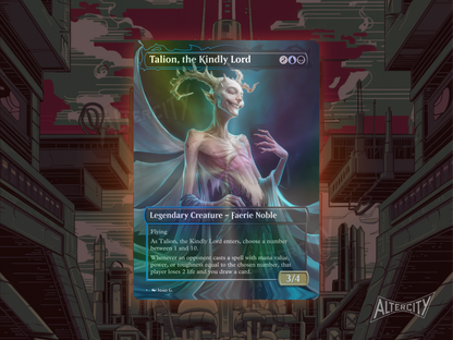 Talion, the Kindly Lord (v1) - Full Art Borderless Alter - MTG Custom Cards, Commander, Edh and Cedh High Quality Alters