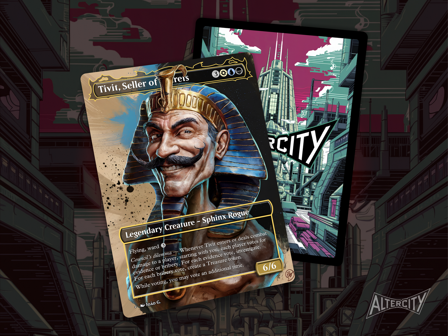 Tivit, Seller of Secrets - Full Art Borderless Alter - MTG Custom Cards, Commander, Edh and Cedh High Quality Alters