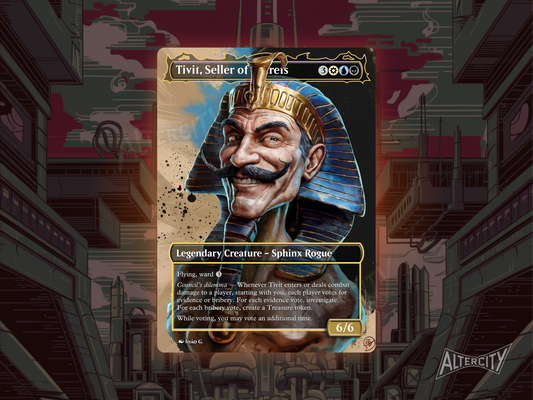 Tivit, Seller of Secrets - Full Art Borderless Alter - MTG Custom Cards, Commander, Edh and Cedh High Quality Alters