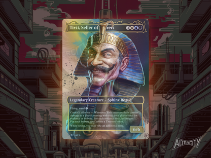Tivit, Seller of Secrets - Full Art Borderless Alter - MTG Custom Cards, Commander, Edh and Cedh High Quality Alters