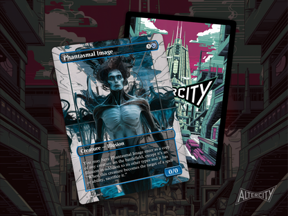 High-quality Magic proxy card featuring full-art design of an ethereal figure casting an illusion.