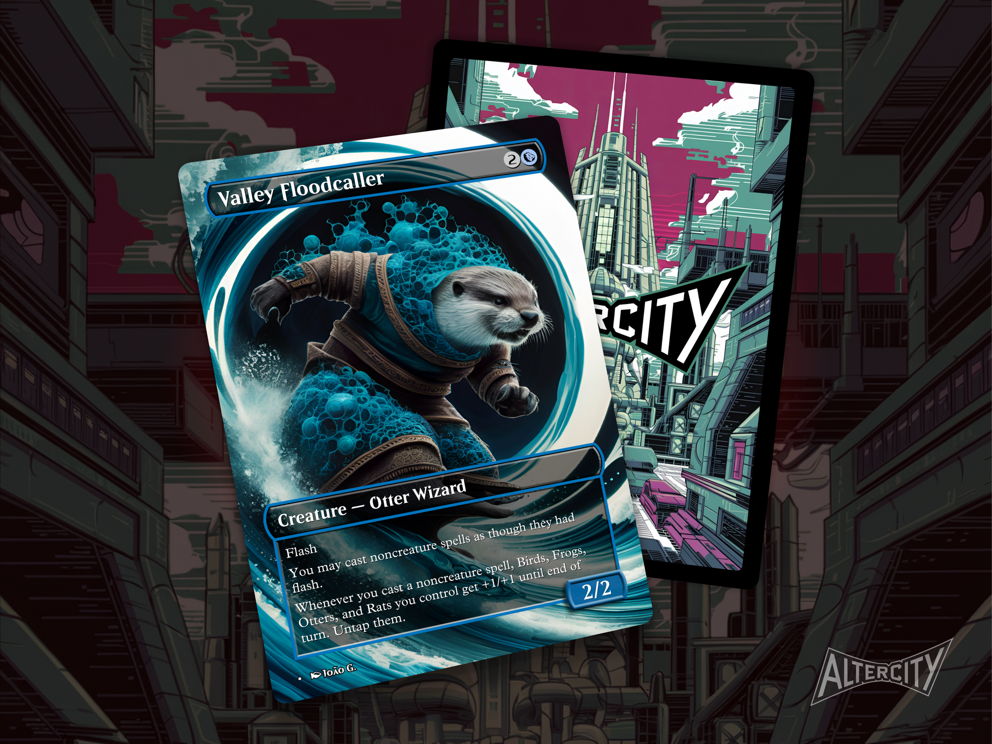 High-quality Magic proxy card featuring full-art design of a watery elemental commanding the flood.