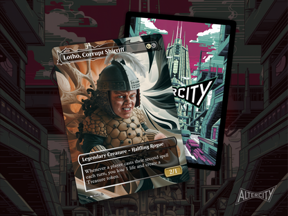 Lotho, Corrupt Shirriff - Full Art Borderless Alter - MTG Custom Cards, Commander, Edh and Cedh High Quality Altered Proxies