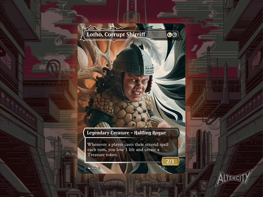 Lotho, Corrupt Shirriff - Full Art Borderless Alter - MTG Custom Cards, Commander, Edh and Cedh High Quality Altered Proxies