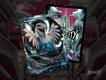 Mockingbird - Full Art Borderless Alter - MTG Custom Cards, Commander, Edh and Cedh High Quality Alters