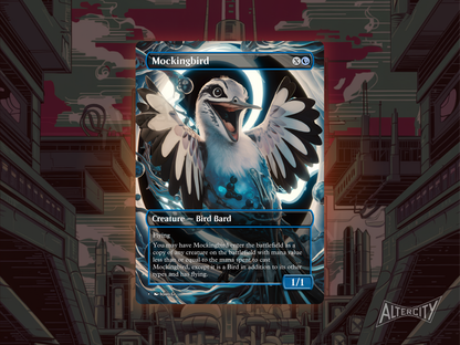Mockingbird - Full Art Borderless Alter - MTG Custom Cards, Commander, Edh and Cedh High Quality Alters