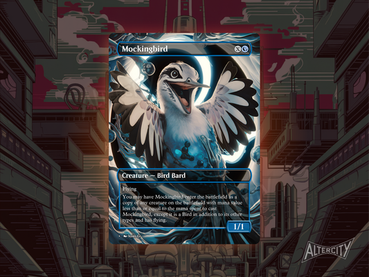 Mockingbird - Full Art Borderless Alter - MTG Custom Cards, Commander, Edh and Cedh High Quality Alters
