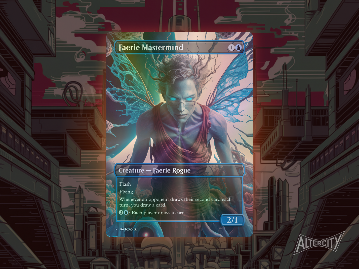 Faerie Mastermind - Full Art Borderless Alter - MTG Custom Cards, Commander, Edh and Cedh High Quality Alters