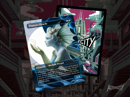 High-quality Magic proxy card featuring full-art design of an ethereal oracle surrounded by ocean waves.