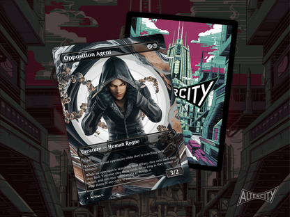 High-quality Magic proxy card featuring full-art design of a masked figure manipulating from the dark.
