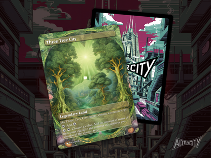 Three Tree City - Full Art Alter - MTG Custom Cards, Commander, Edh and Cedh High Quality Altered Proxies