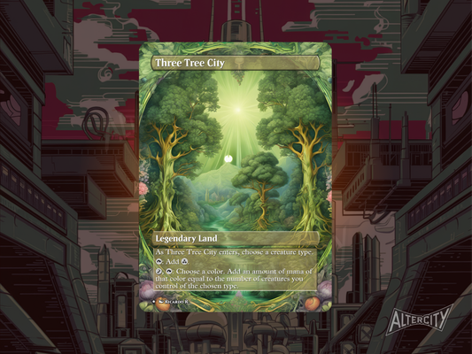 Three Tree City - Full Art Alter - MTG Custom Cards, Commander, Edh and Cedh High Quality Altered Proxies