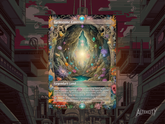 Gemstone Caverns (v2) - Full Art - Mtg Custom Cards, Commander, Edh and cEDH High Quality Altered Proxies