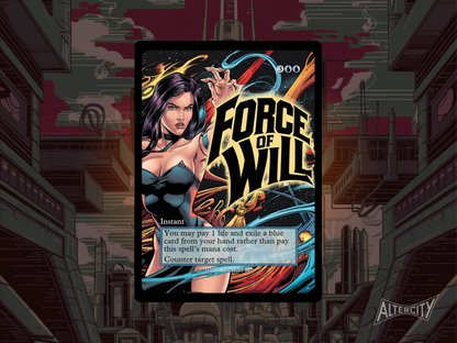 Force of Will (v2) - Full Art Alter - MTG Custom Cards, Commander, Edh and Cedh High Quality Altered Proxies