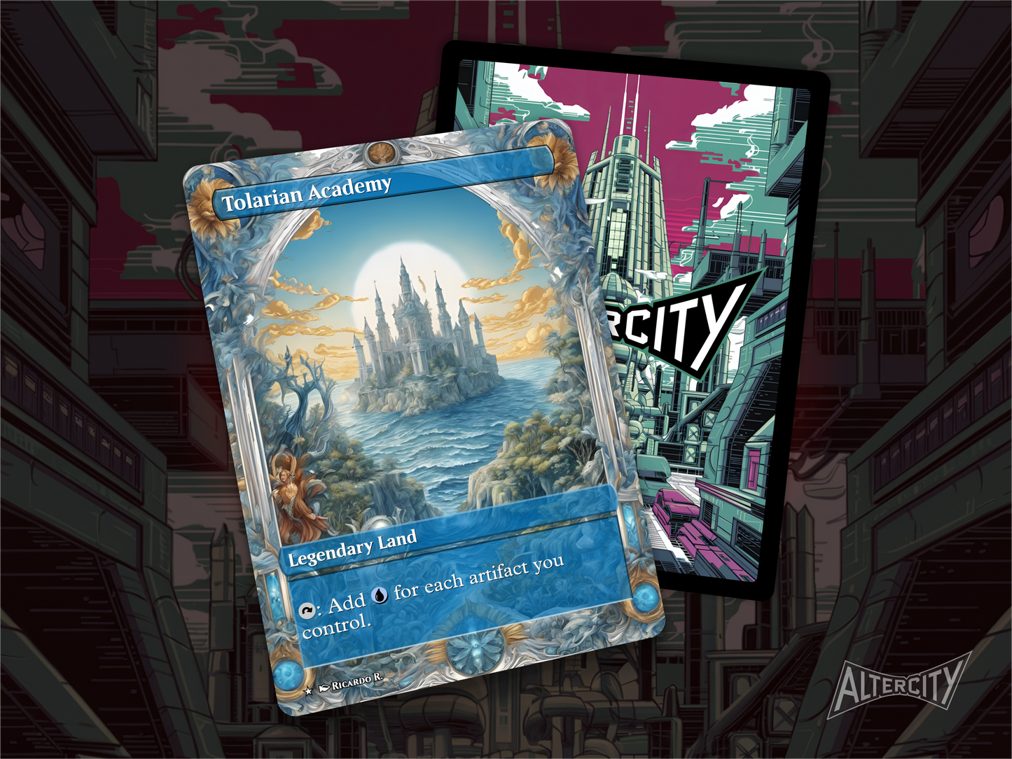 Tolarian Academy - Full Art Alter - MTG Custom Cards, Commander, Edh and Cedh High Quality Altered Proxies
