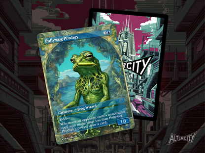 Pollywog Prodigy (v2) - MTG Custom Cards , Commander alternate art - Magic MTG Alters Full