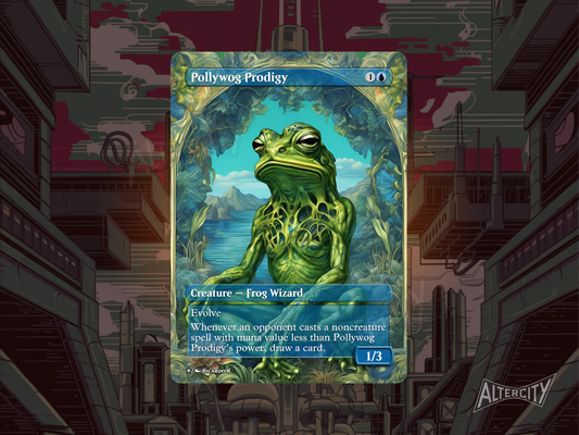 Pollywog Prodigy (v2) - MTG Custom Cards , Commander alternate art - Magic MTG Alters Full