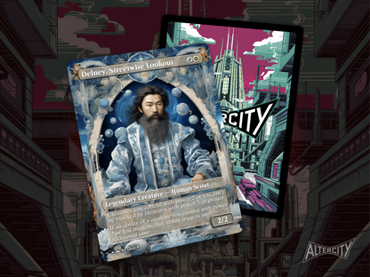 Delney, Streetwise Lookout (v2) - MTG Custom Cards, Commander alternate art - Magic MTG Alters Full