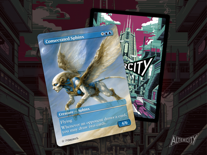 Consecrated Sphinx - Full Art Borderless - MTG Custom Cards, Commander, Edh and Cedh High Quality Altered Proxies