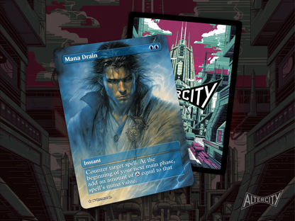 Mana Drain - Full Art Borderless - MTG Custom Cards, Commander, Edh and Cedh High Quality Altered Proxies