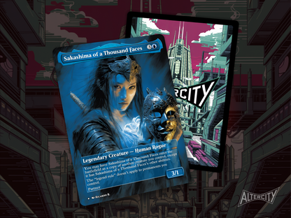 Sakashima of a Thousand Faces (v2) - Full Art Borderless Alter - MTG Custom Cards, Commander, Edh and Cedh High Quality Altered Proxies