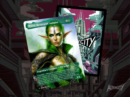 Nissa, Resurgent Animist - MTG Custom Cards , Commander alternate art - Magic MTG Alters Full