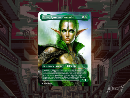 Nissa, Resurgent Animist - MTG Custom Cards , Commander alternate art - Magic MTG Alters Full