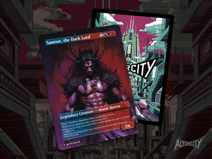 Sauron, the Dark Lord - Full Art Borderless - MTG Custom Cards, Commander, Edh and Cedh High Quality Altered Proxies