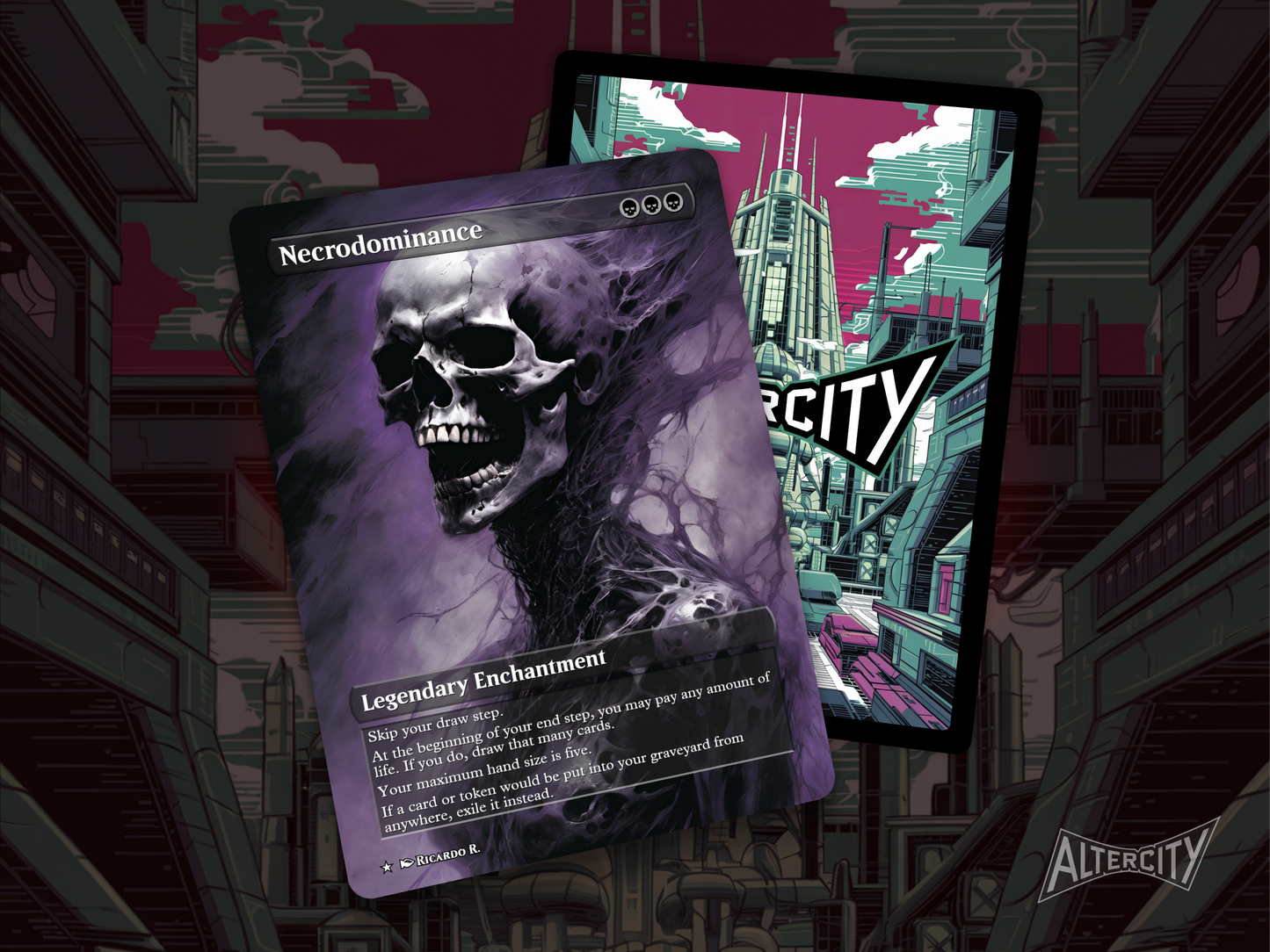 Necrodominance (v2) - MTG Custom Cards, Commander alternate art - Magic MTG Alters Full