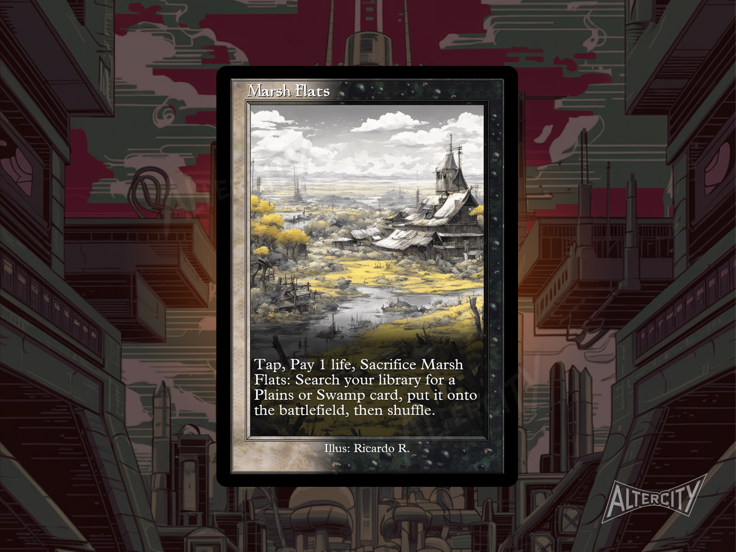 Marsh Flats (v2) - Mtg Custom Cards, Commander, Edh and cEDH High Quality Altered Proxies