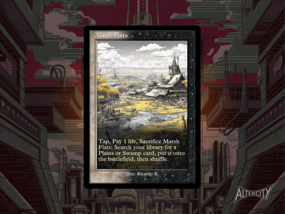Marsh Flats (v2) - Mtg Custom Cards, Commander, Edh and cEDH High Quality Altered Proxies