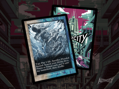Flooded Strand (v2) - Mtg Custom Cards, Commander, Edh and cEDH High Quality Altered Proxies