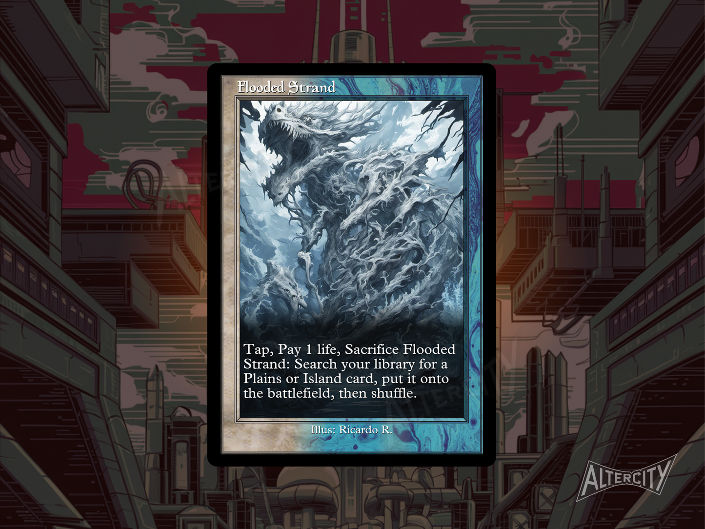 Flooded Strand (v2) - Mtg Custom Cards, Commander, Edh and cEDH High Quality Altered Proxies