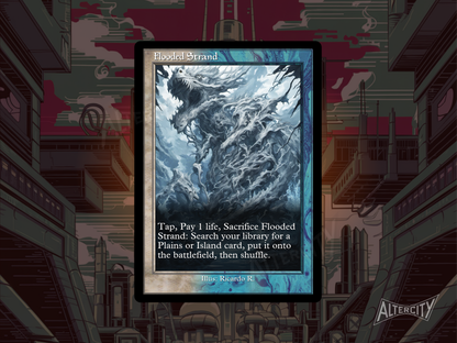 Flooded Strand (v2) - Mtg Custom Cards, Commander, Edh and cEDH High Quality Altered Proxies