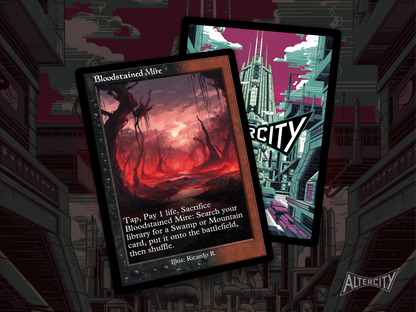 Bloodstained Mire (v2) - Mtg Custom Cards, Commander, Edh and cEDH High Quality Altered Proxies