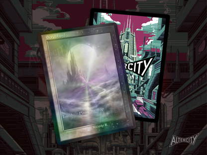 Scrubland (v2) - Dual Land Old School Retro Frame Alter - Mtg Custom Cards, Commander, Edh and cEDH High Quality Altered Proxies