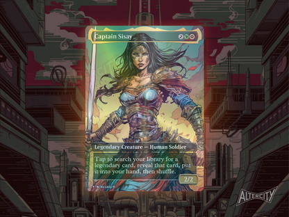 Captain Sisay (v2) - MTG Custom Cards , Commander alternate art - Magic MTG Alters Full Art