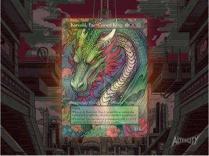 Korvold, Fae-Cursed King - MTG Custom Cards , Commander alternate art - Magic MTG Alters Full Art
