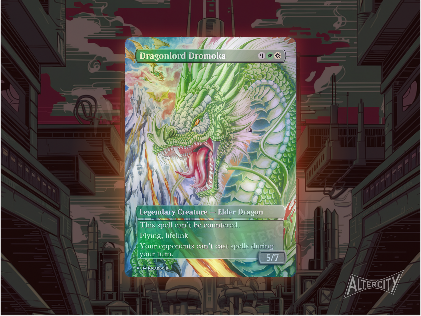 Dragonlord Dromoka - Full Art Borderless - MTG Custom Cards, Commander, Edh and Cedh High Quality Alters
