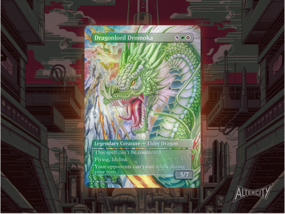 Dragonlord Dromoka - Full Art Borderless - MTG Custom Cards, Commander, Edh and Cedh High Quality Alters